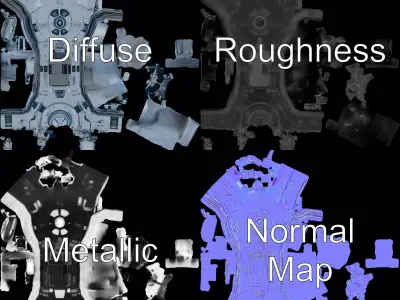 Futuristic Hypersleep Pod Model Pack Low-poly 3D model