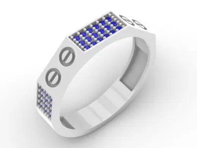 Jewelry Diamond Ring Model RG18 Free 3D print model