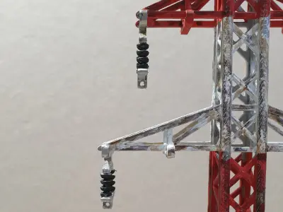 High voltage pole 3D model