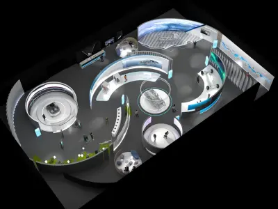 Modular Exhibition System  museum display stand 3D model