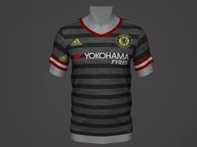 chelsea Football Jersey T-Shirt - Soccer Kit Low-poly 3D model