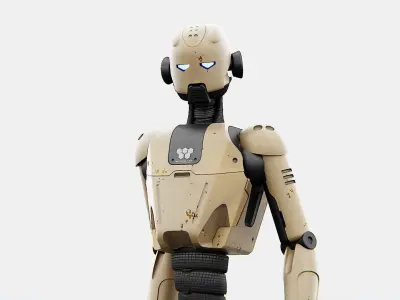 ANDROID JUNO-B  Rigged for Unreal Engine - Unity - MIXAMO  3D model