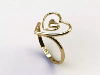 Heart ring 18 3D print model