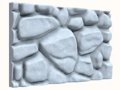 Rough Travertine Wall Asset 3D model