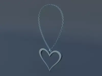Silver Heart Pendant 3D print model