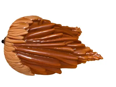 Intricate Wood Carving Leaf Ornament Low-poly 3D model