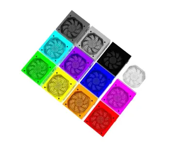 Colored Power Supply Units Set 3D model