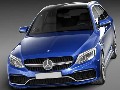Mercedes-Benz C63 AMG W205 Estate 2015 3D model
