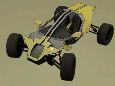 Buggy Scifi Low-poly 3D model