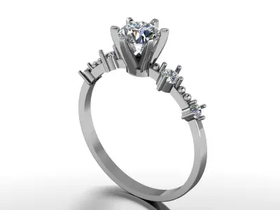 Solitaire Ring  Free 3D print model