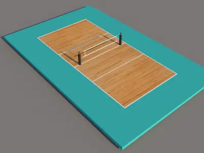 Court Stadium Field 5 Pack 3D Model Low-poly 3D model