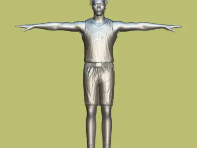 T-Pose rigged Scottie Barnes Toronto Raptors NBA 3D model