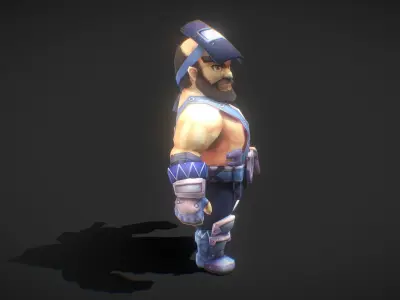 Fantasy RPG Engineer Low-poly 3D model