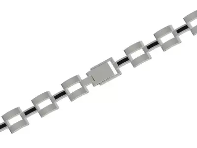 Bracelet silver with squares 3D print model