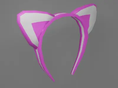 headband with fox ear Free low-poly 3D model