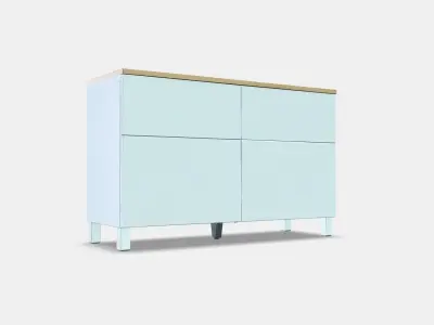 BESTA Storage unit  doors-drawers Low-poly 3D model
