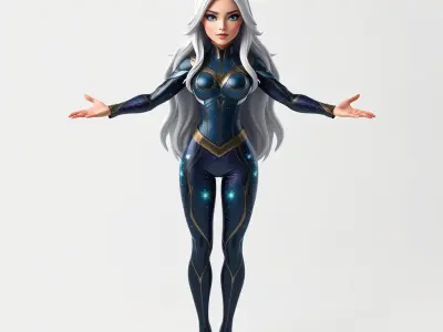 Star Guardian Cosmic Defender D Character Model Low-poly 3D model