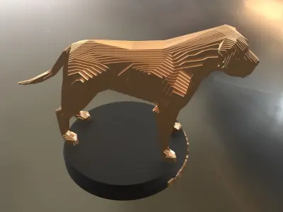 Parametric English Mastiff Low-poly 3D model