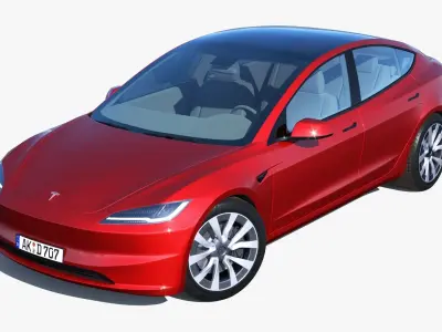 2023 Tesla Model3 Low-poly 3D model