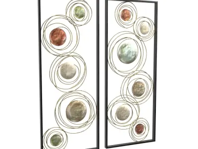 Kronos 2 Piece Circle Wall Art PBR 3D model