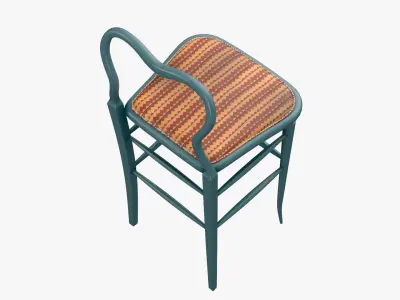 High Chair Clerks Chair No 9 Night Blue Plastic Version 3D model