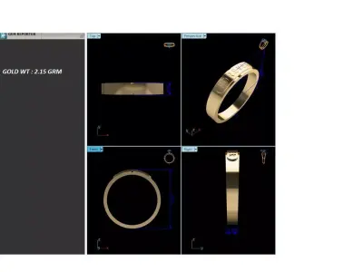 Band 3dm Render Details gold ring that says forever 3D print model