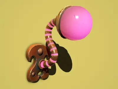 Fantasy bronze Wall Lamp Low-poly 3D model