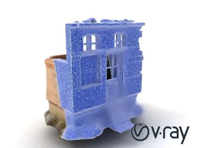 Abandoned House Ruin model pack Low-poly 3D model