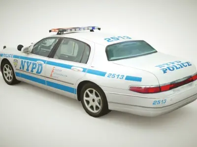 Police Sedan v1 Low-poly 3D model