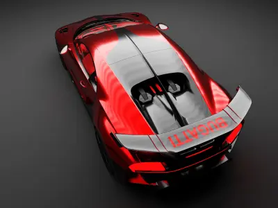 Bugatti Car 3D Model Low-poly 3D model