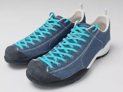 Pair of running shoes sneakers outdoor footwear 3D model