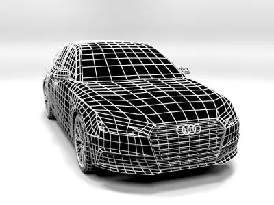 AUDI A4 2016 AVANT LOWPOLY Low-poly 3D model