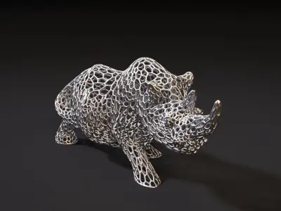 Rhino figure 3D print model