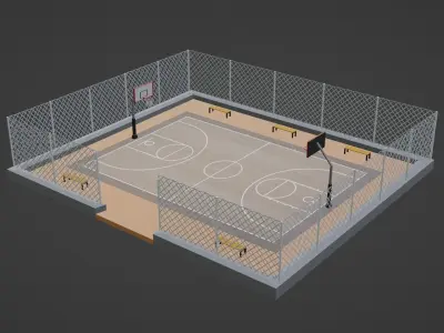 Basketball Stadium Low-poly 3D model order