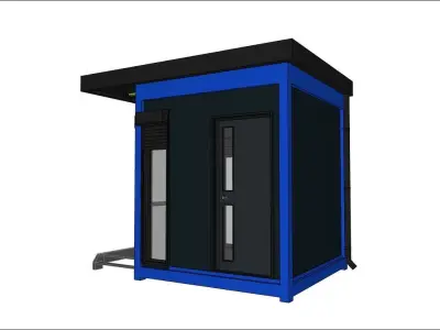 container guard booth 250cm x 250 cm plus roof many formats 3D model