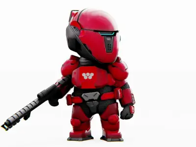 TOON MECHA SOLDIER  Rigged for Unreal Engine - Unity - MIXAMO  3D model