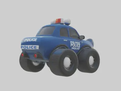 Cartoon Police Car model 3D model
