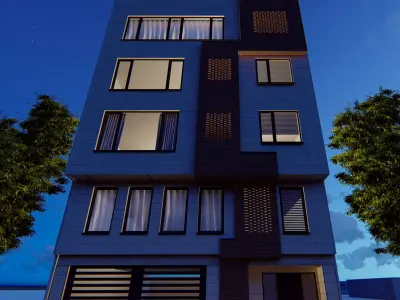 flat apartment window Residential 02 3D model