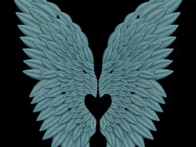 Wings Mural -relief CNC  3D print model