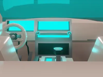 Modernized low poly 1977 styled muscle car Low-poly 3D model