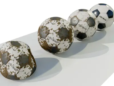 Football Balls 3D model