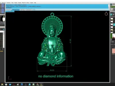 Luxury Seated Guanyin Pendant Jewelry Design 3478 3D print model