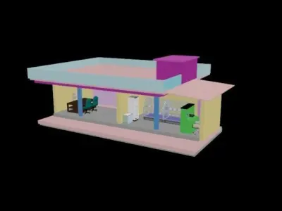 Cake Shop and Office  3D model