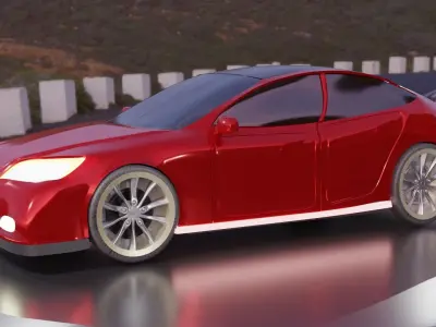 Tesla Car Low-poly 3D model