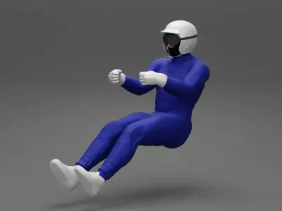 Racing driver in the car  3D print model
