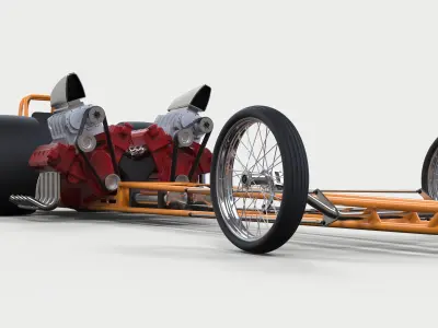 Twin-engined dragster 3D model