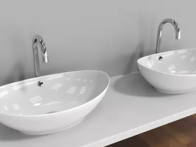 White Oval Basin 3D model