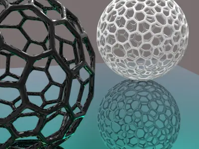 2 Sphere Voronoi style 3D print model
