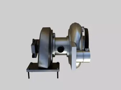 Turbocharger Low-poly 3D model