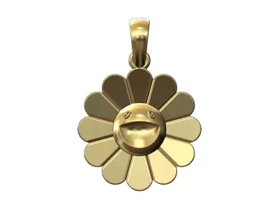 Murakami flower pendant charm 3D print model